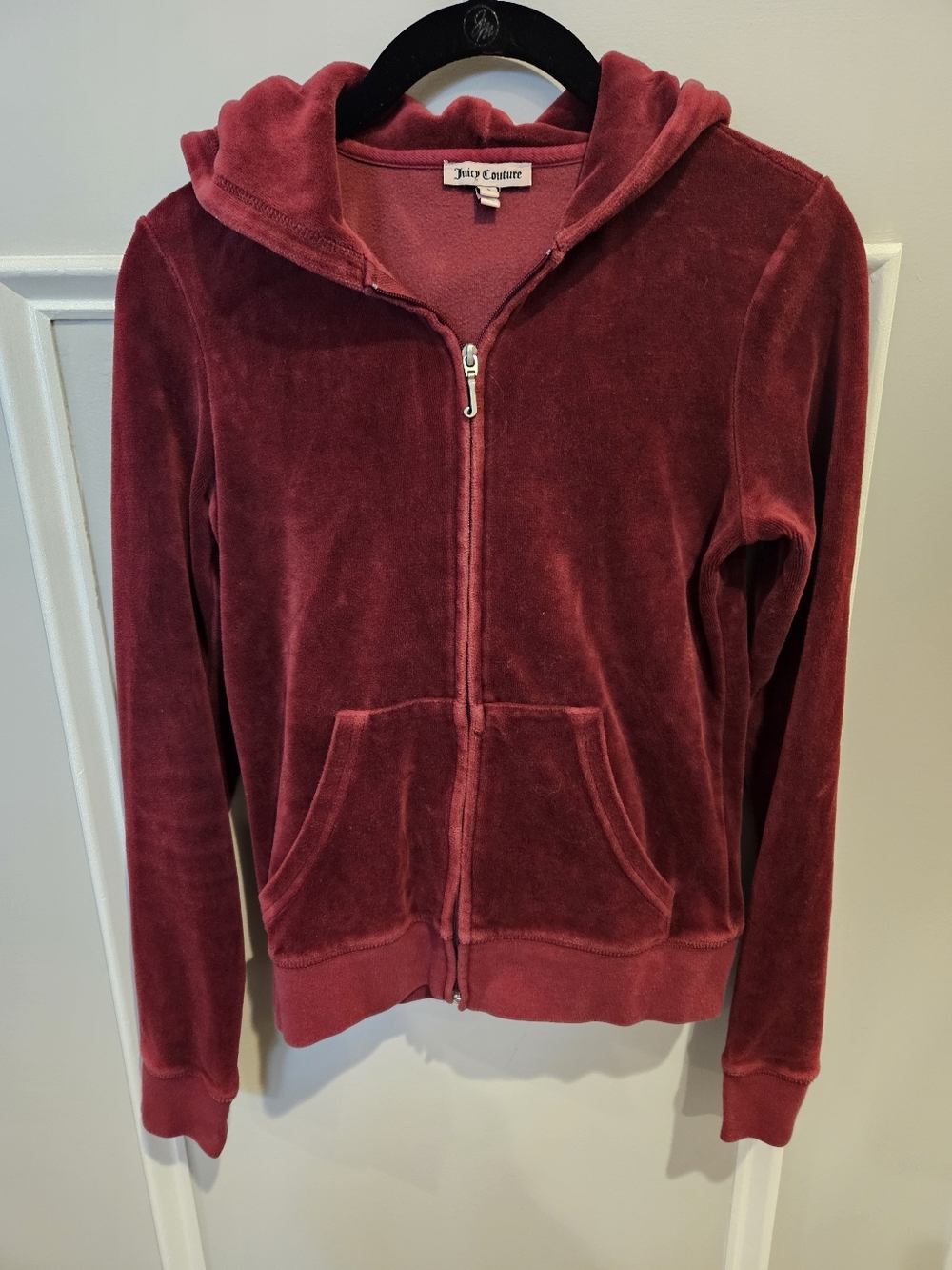 Juicy Couture hooded sweatshirt burgundy Size Small